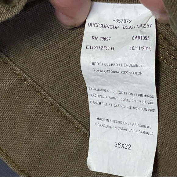 Men’s Relaxed Fit Straight Leg Heavyweight Duck Carpenter Pants, Brown Duck - Picture 10 of 14